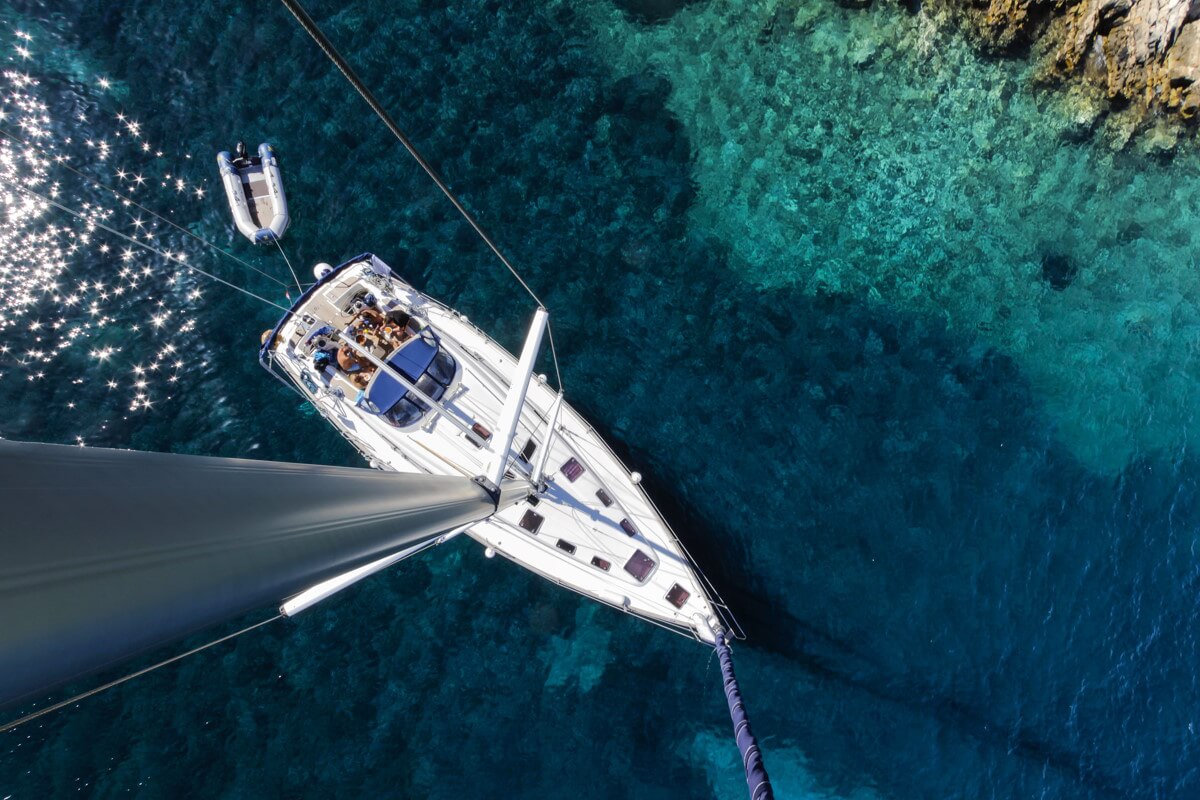 Sailboat view from above, Solta