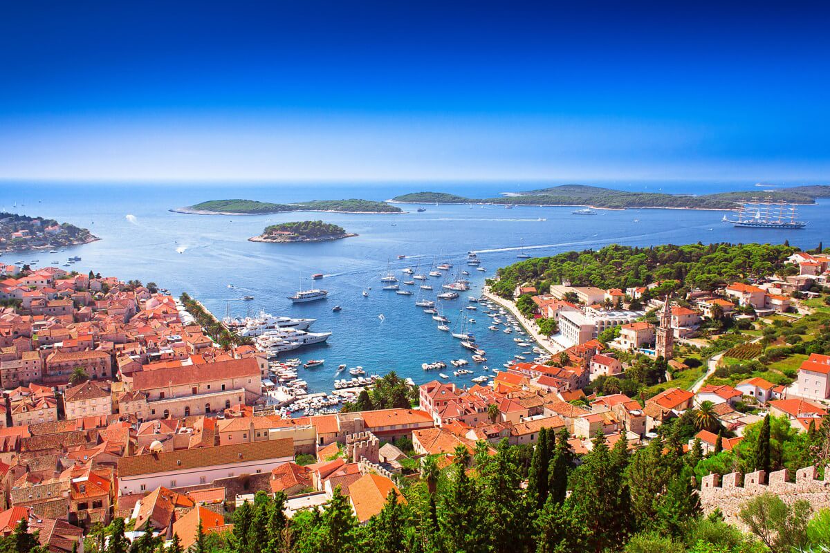 Hvar town viewed from the Fortress