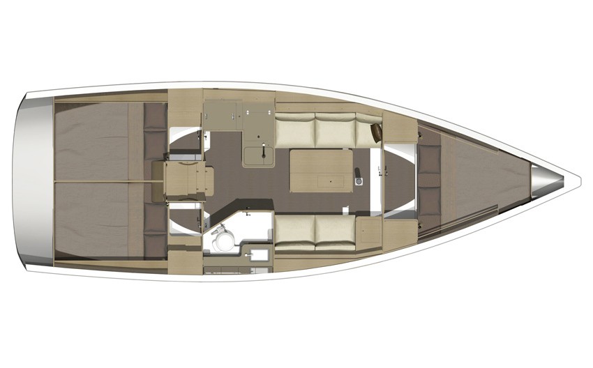 Dufour 350 GL - Layout