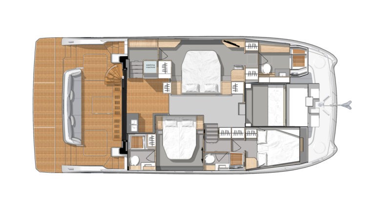 Fountaine Pajot MY 44 - 3 + 1 cab. - Layout