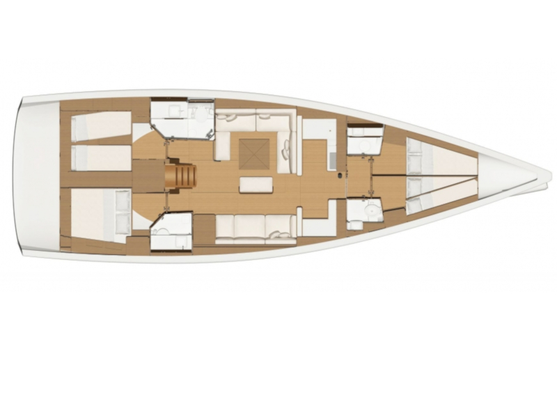 Dufour 520 Grand Large - Layout