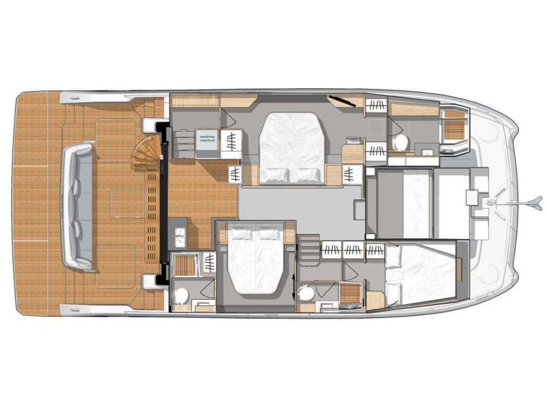 Fountaine Pajot MY 44 - 3 + 1 cab. - Layout