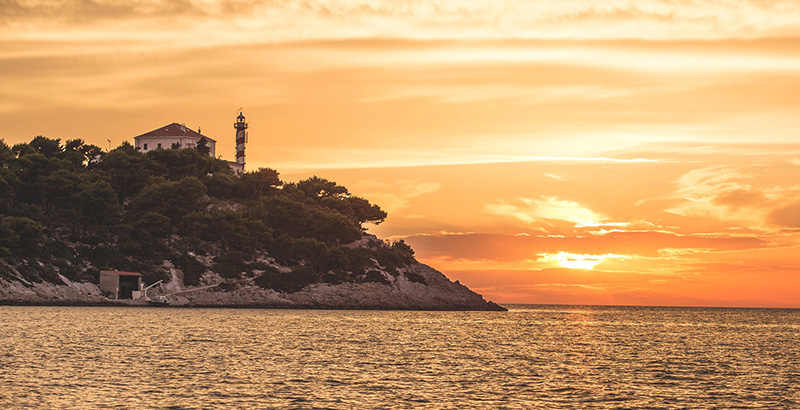 The Lighthouse Tajer on the island Sestrica Vela