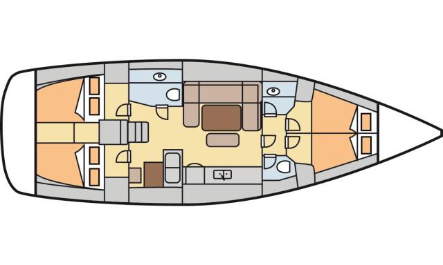 Dufour 450 GL - Layout