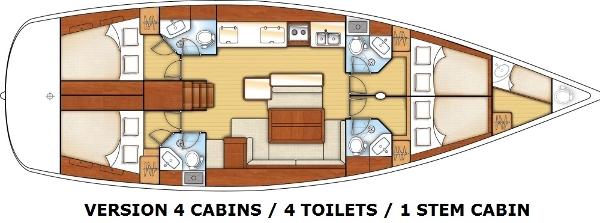 Oceanis 50 Family - 4 cab. - Layout