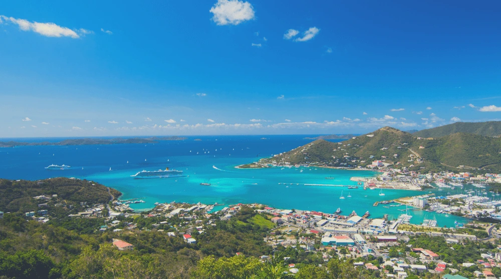 Road Town view, Tortola island, British Virgin Islands